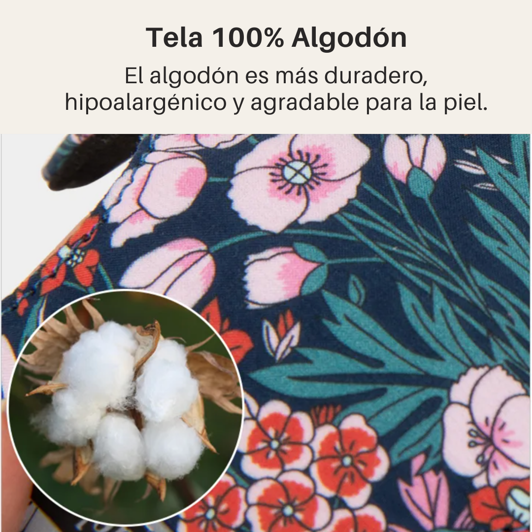 Arnés Anti tirones de Algodón Floral Navy