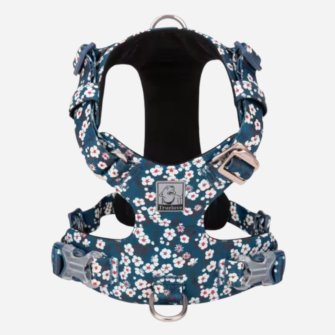 Arnés Anti tirones de Algodón Floral Blue