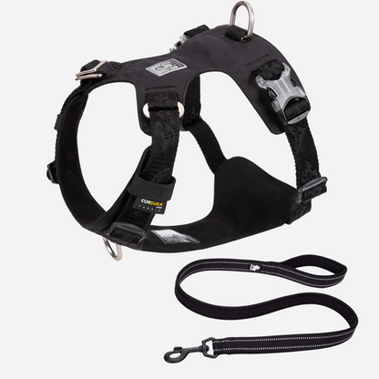 ¡Pack Black! Arnés Anti tirones Impermeable + Correa Reflectante